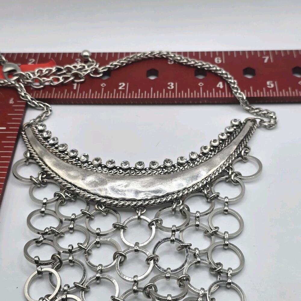 Chico's Necklace Gipsy Chainmail Breastplate Style Crescent Drapp Meshed Effect - Picture 6 of 6